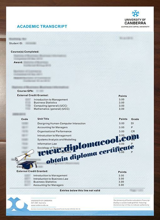 University of Canberra transcript