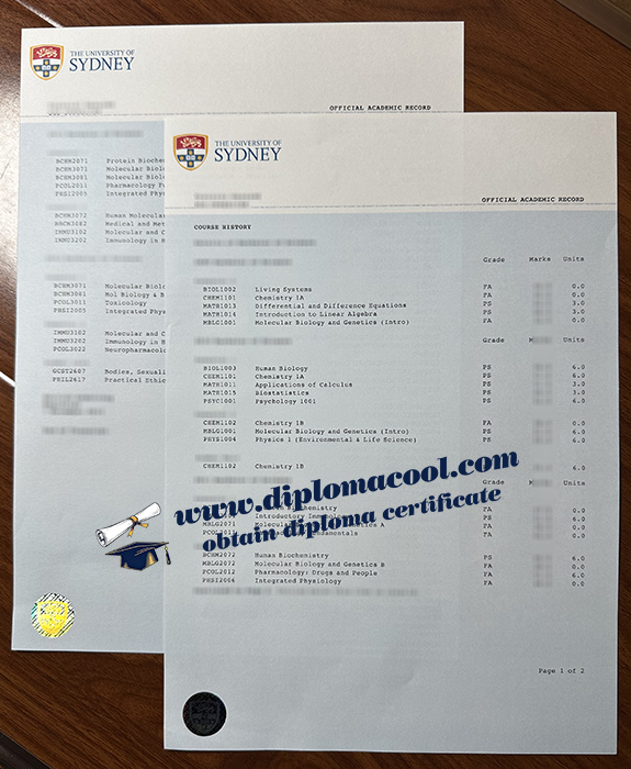 University of Sydney transcript