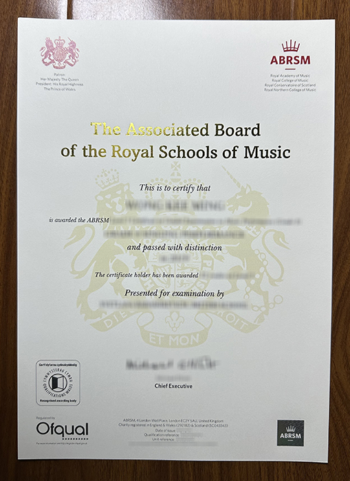 ABRSM certificate