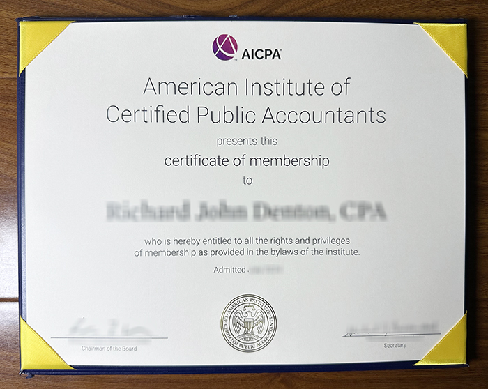 AICPA certificate