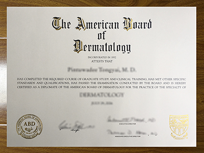 American Board of Dermatology certificate1