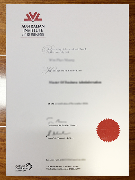 Australian Institute of Business diploma
