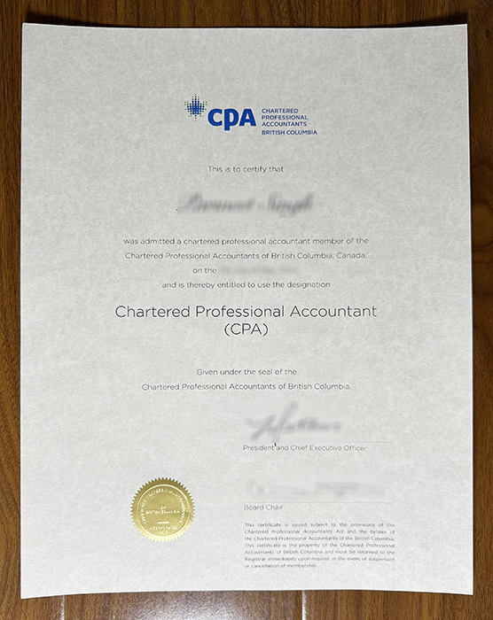 British Columbia CPA certificate