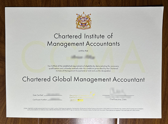 CIMA-CGMA certificate