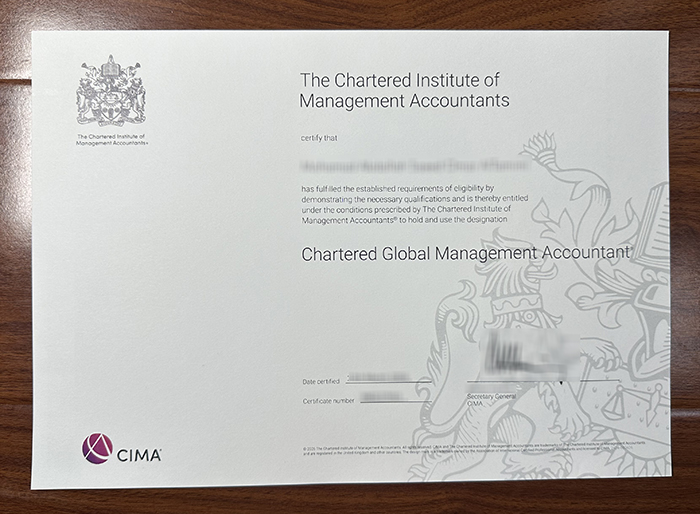CIMA-CGMA certificate
