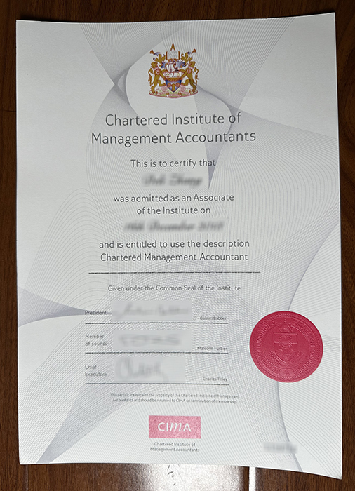 CIMA certificate