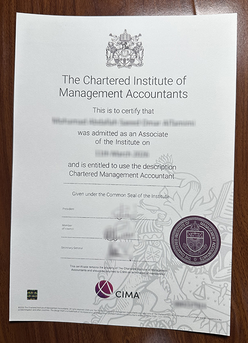 CIMA certificate