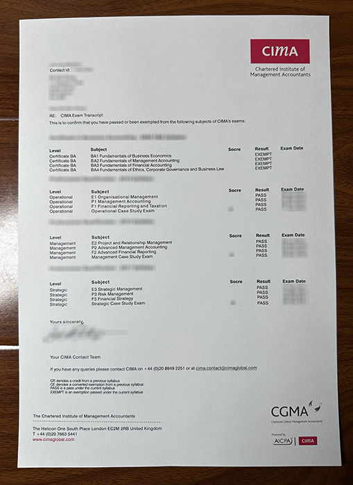 CIMA transcript