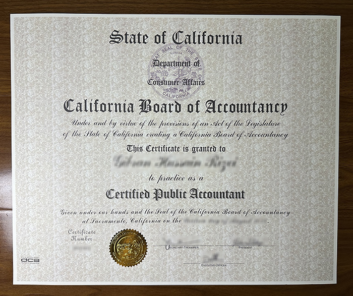 California CPA certificate