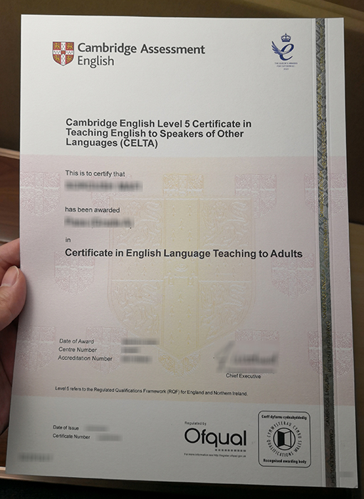 Cambridge CELTA certificate