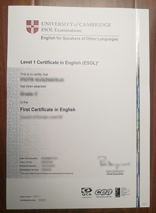 Cambridge Esol certificate