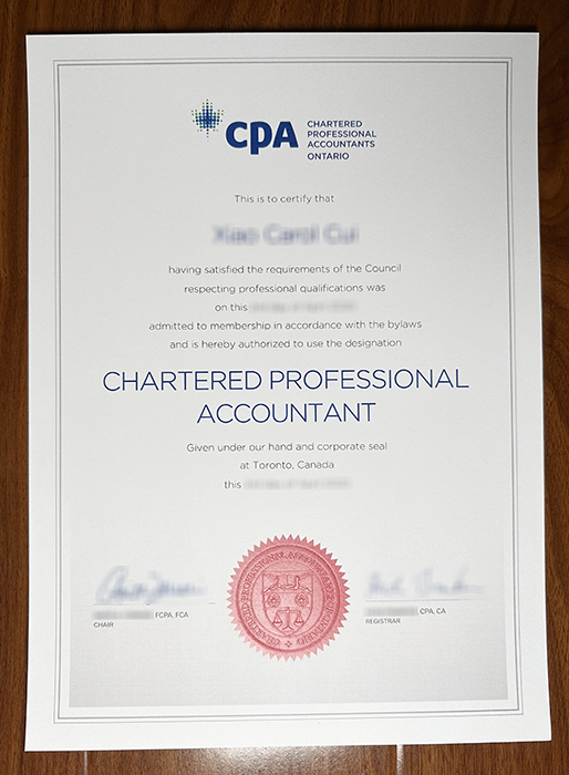 Canada Ontario CPA certificate