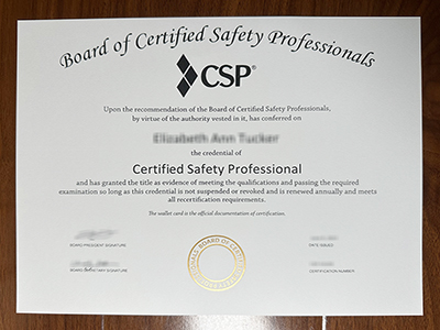 Certified Safety Professional certificate1