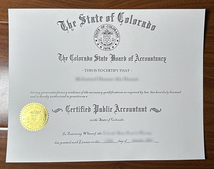 Colorado CPA certificate