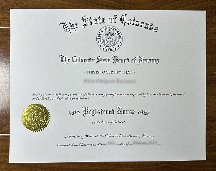 Colorado Registered Nurse certificate