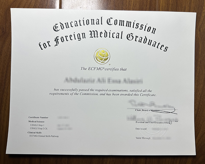 ECFMG certificate