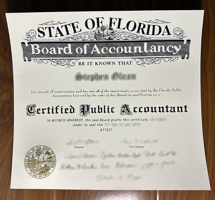 Florida CPA certificate