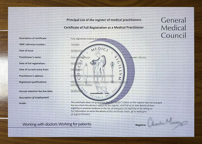 General Medical Council certificate