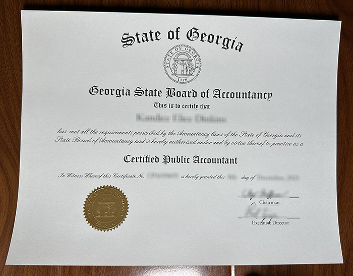 Georgia CPA certificate