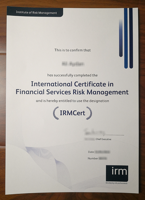 Institute of Risk Management Certificate