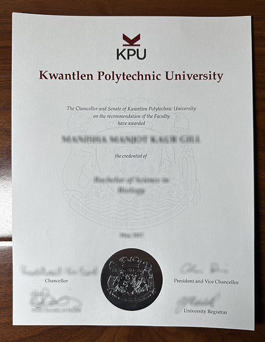Kwantlen Polytechnic University diploma