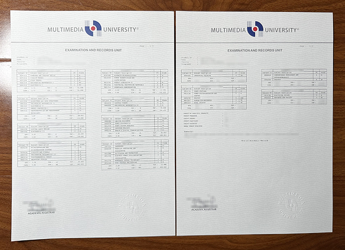 Multimedia University transcript