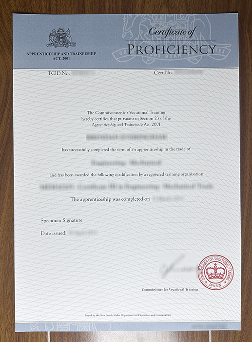 NSW Certificate of Proficiency