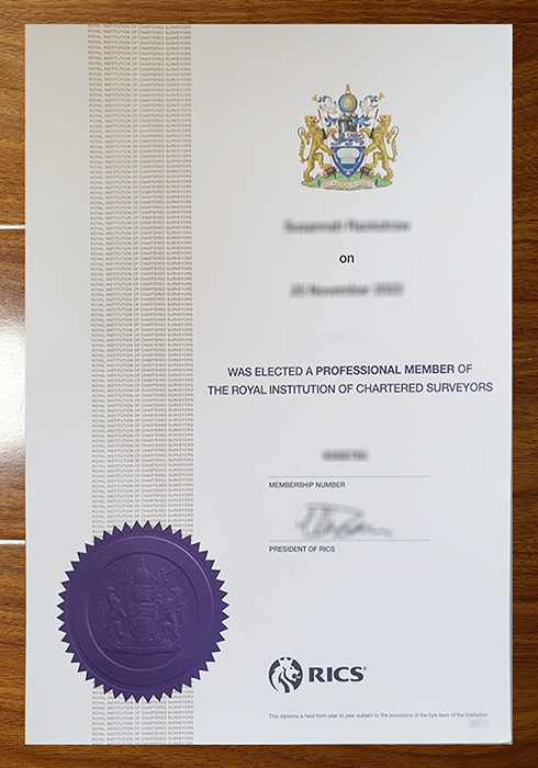 RICS certificate