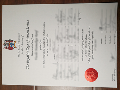 Royal College of Anaesthetists certificate1