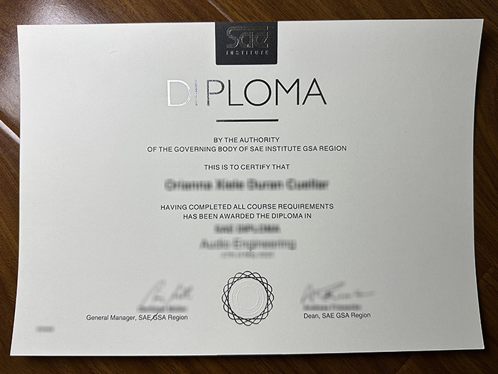 SAE Institute diploma