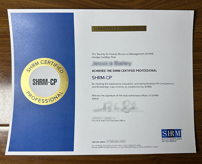 SHRM-CP certificate