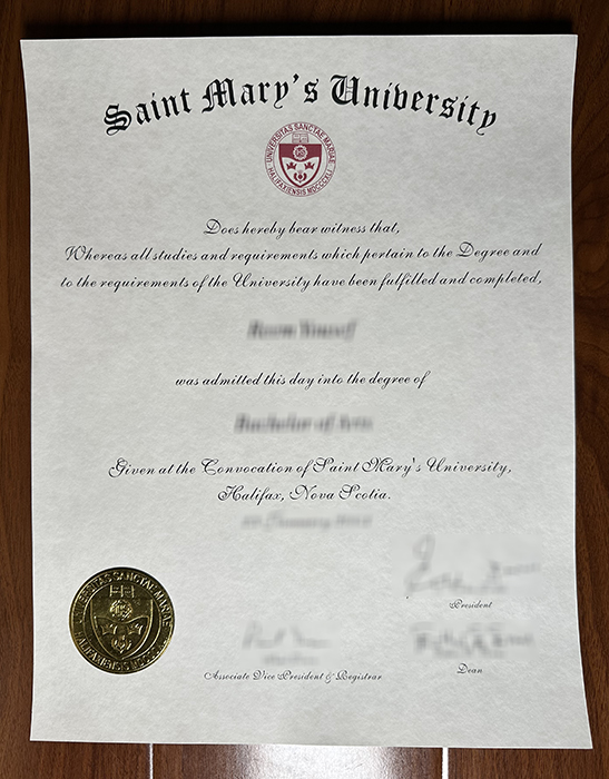 Saint Mary’s University diploma