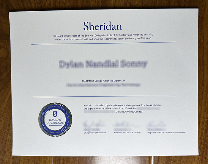Sheridan College diploma