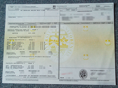 University of Manitoba transcript1