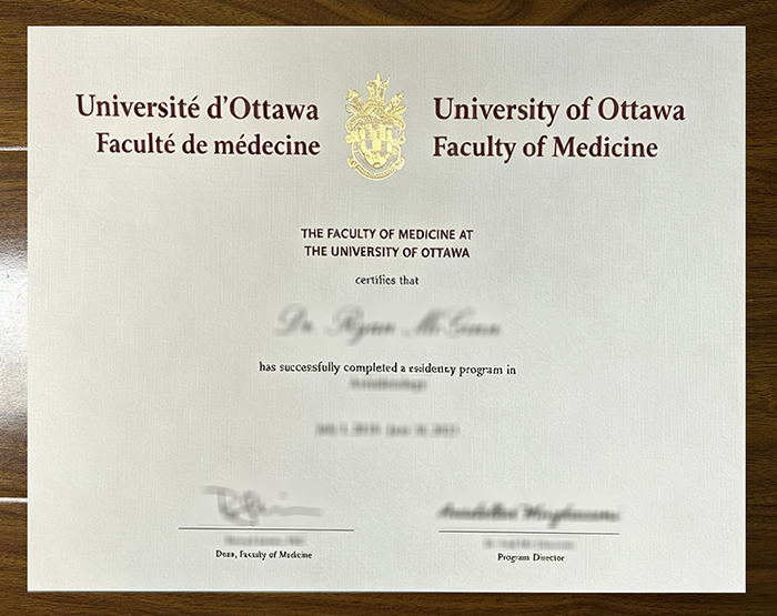 University of Ottawa Faculty of Medicine diploma