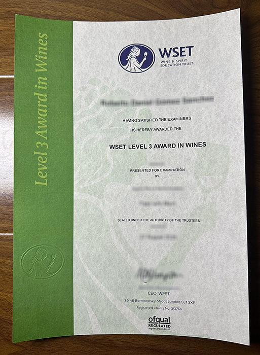 WSET certificate